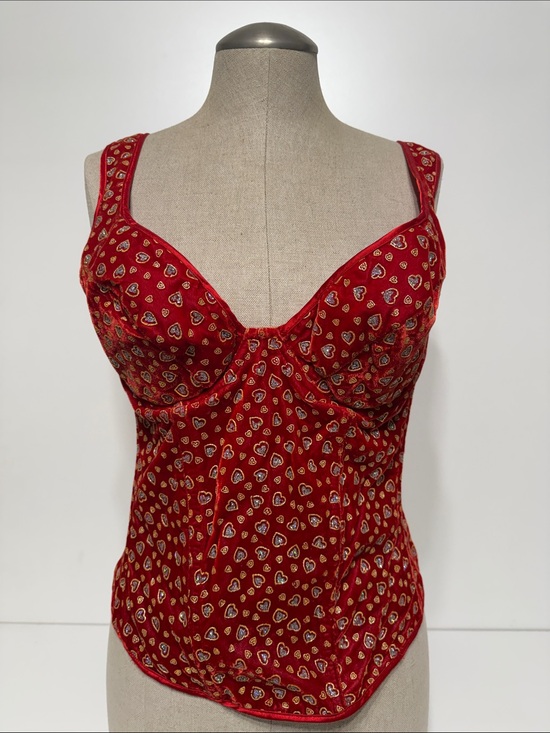 Frederick's of Hollywood Other - Frederick's of Hollywood Red Bustier with Gold and Silver Hearts